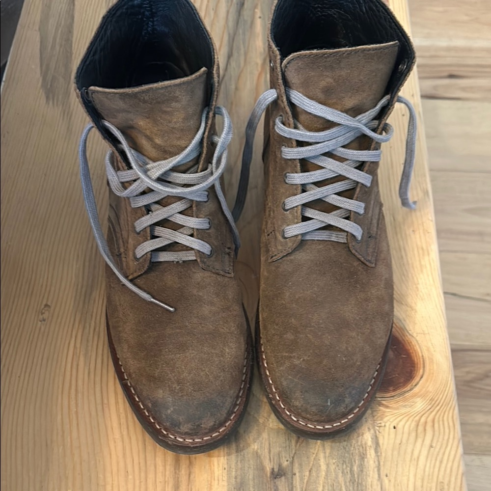 Brown Leather Lace-Up Boots